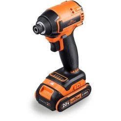 INSMA Clé à Chocs Visseuse à Choc Sans Fil Brushless TOPSHAK TS-ESD4 1/4" 200NM 20V 1 Batterie En Coffret + 4 Forets