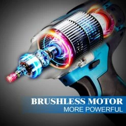 ONEVAN Clé à Chocs Sans Fil 320N.M 1/2" 4000ipm 2 EN 1 - Boulonneuse A Choc Convient Pour Makita 18V Batterie - Avec 1*batterie+1*sac -Clé Soldes Magasin 58279175 3