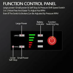 ONEVAN Clé à Chocs Sans Fil 320N.M 1/2" 4000ipm 2 EN 1 - Boulonneuse A Choc Convient Pour Makita 18V Batterie - Avec 1*batterie+1*sac -Clé Soldes Magasin 58279175 4