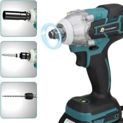 JMAX 288V Clé à Chocs électrique Sans Fil 520 N.M 1/2 Pouce Avec 2 Batterie 22800mAh -Clé Soldes Magasin 58427175 3