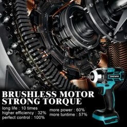 ONEVAN Clé électrique Sans Balais 320N.M. De 1/2 Pouces, 21V, Clé à Chocs Sans Fil, Prise Avec Batterie Li-ion De 3.0Ah, Outil électrique D'installation Portable - 2*batterie+1*douille+1*sac 11 ONEVAN Clé électrique Sans Balais 320N.M. De 1/2 Pouces, 21V, Clé à Chocs Sans Fil, Prise Avec Batterie Li-ion De 3.0Ah, Outil électrique D'installation Portable - 2*batterie+1*douille+1*sac -Clé Soldes Magasin 59346868 5