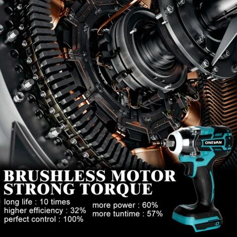 ONEVAN Clé électrique Sans Balais 320N.M. De 1/2 Pouces, 21V, Clé à Chocs Sans Fil, Prise Avec Batterie Li-ion De 3.0Ah, Outil électrique D'installation Portable - 2*batterie+1*douille+1*sac 7 ONEVAN Clé électrique Sans Balais 320N.M. De 1/2 Pouces, 21V, Clé à Chocs Sans Fil, Prise Avec Batterie Li-ion De 3.0Ah, Outil électrique D'installation Portable - 2*batterie+1*douille+1*sac – Image 5