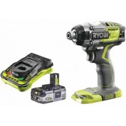 Pack RYOBI Visseuse à Choc 18V OnePlus Brushless R18IDBL-0 - 1 Batterie 3.0Ah High Energy - 1 Chargeur Ultra Rapide