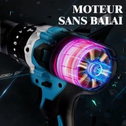 ONEVAN Clé à Chocs électrique, Pistolet à Peinture Sans Fil 800ml, Scie Sabre électrique, Lampe De Poche, Perceuse à Percussion 3 En 1, Pour Outil à Batterie 18v - Perceuse à Percussion Avec 2*batterie+1*sac 9 ONEVAN Clé à Chocs électrique, Pistolet à Peinture Sans Fil 800ml, Scie Sabre électrique, Lampe De Poche, Perceuse à Percussion 3 En 1, Pour Outil à Batterie 18v - Perceuse à Percussion Avec 2*batterie+1*sac -Clé Soldes Magasin 59658983 3