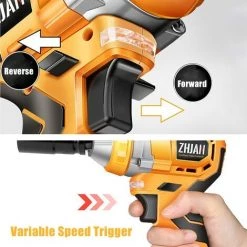 ZHJAN Clé à Choc Sans Fil, 21V Visseuse à Chocs Brushless Avec 4.0Ah Batterie 2pcs, 1/2'' 320 Nm Boulonneuse à Chocs Avec 6pcs Clé à Douille Et Valise -Clé Soldes Magasin 59869800 3