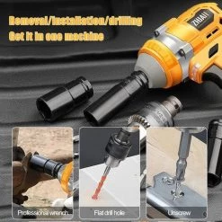 ZHJAN Clé à Choc Sans Fil, 21V Visseuse à Chocs Brushless Avec 4.0Ah Batterie 2pcs, 1/2'' 320 Nm Boulonneuse à Chocs Avec 6pcs Clé à Douille Et Valise -Clé Soldes Magasin 59869800 4