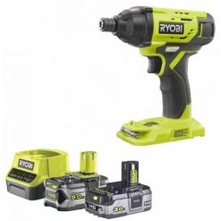 Pack RYOBI Visseuse à Chocs 18V OnePlus R18ID2-0 - 1 Batterie 3.0Ah High Energy - 1 Batterie 5.0Ah - Chargeur Rapide