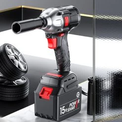 TANCYCO Clé à Chocs Sans Fil Brushless 880NM à Vitesse Variable Avec Batterie Li-ion 21V Prises 17-22mm 2 Convertisseurs Patte De Forage 13mm Pour Voiture Et Maison,Le Noir,Prise UE -Clé Soldes Magasin 60221983 3