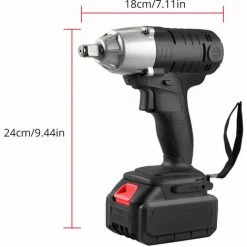 GETLITOOL Clé à Chocs Sans Fil 20 V Avec 1/2 Pouce, Couple Maximal 300 Pi-lb (410 N.m), Batterie Li-ion 1,5A Visseuse Clé à Choc Percussion Vitesse -Clé Soldes Magasin 61048284 2