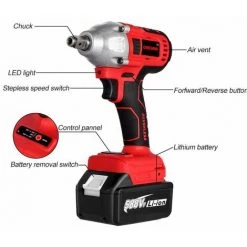 ONEVAN Clé à Chocs Sans Fil Brushless électrique, 800Nm, Boulonneuse A Choc Sans Balais, 1/2 Pouces, Convient Pour Batterie Makita 18v, Pour Pneus De Voiture - Avec 2 Batterie -Clé Soldes Magasin 63594618 3