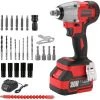 Brushless Clé à Chocs Sans Fil Sans Avec Adaptateur,1*Batterie 3.0AH TEENO,5 Douilles à Chocs, Avc 26pcs Accessoires, Boite En Plastique (Une Batterie) -Clé Soldes Magasin 63862139 1