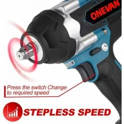 ONEVAN Clé à Chocs Sans Fil Brushless électrique, 1800Nm 1/2 Pouces, Boulonneuse A Choc Convient Pour Batterie 18V Makita - Avec 2 Batteries -Clé Soldes Magasin 63952133 4