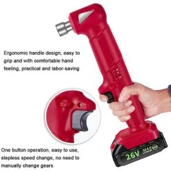 HAPPYSHOPPING Clé à Chocs à Angle Droit Angle De 90 Degrés Cliquet électrique Rechargeable Taille De La Pince 6,35 Mm Moteur à Brosse, Nu - Nu -Clé Soldes Magasin 65488526 5