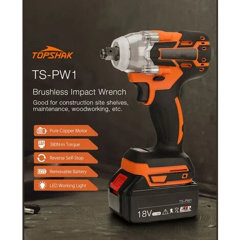 JMAX Topshak Clé à Chocs électrique Sans Fil 18V 1/2'' 520N.M 1x Batterie 4 JMAX Topshak Clé à Chocs électrique Sans Fil 18V 1/2'' 520N.M 1x Batterie – Image 2