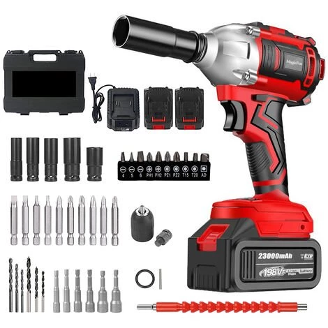 MAGICFOX Boulonneuse A Choc Sans Fil, Perceuse Visseuse Devisseuse San Fil - Avec 2 Batteries 24V, 350 Nm, 0-3000 Tr/min, Lumière LED 3 MAGICFOX Boulonneuse A Choc Sans Fil, Perceuse Visseuse Devisseuse San Fil - Avec 2 Batteries 24V, 350 Nm, 0-3000 Tr/min, Lumière LED