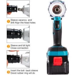 Clé à Chocs Fantablau Drillpro 520N.M 18V 388VF 1/2" Sans Balais Avec 2 Piles -Clé Soldes Magasin 67314305 5