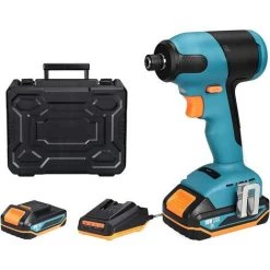 GIZCAM Clé à Chocs Sans Fil 18V, 180Nm, 2.0Ah Batterie, Mandrin De 6.35mm, Charge Rapide TDID20K -Clé Soldes Magasin 67697202 2