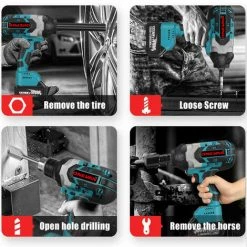 ONEVAN Clé À Chocs 2200N.M 3/4 Pouces Brushless Électrique Avec 2 Battery Cordless Tenu Dans La Main Pour Makita 18v Batterie Outil Électrique -Clé Soldes Magasin 67818656 4