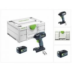 Festool TID 18-Basic Visseuse à Percussion Sans Fil 180Nm 1/4" 18V + 1x Batterie 5,2Ah + Coffret Systainer - Sans Chargeur (576481)