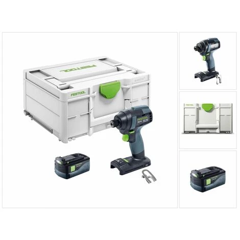 Festool TID 18-Basic Visseuse à Percussion Sans Fil 180Nm 1/4" 18V + 1x Batterie 5,2Ah + Coffret Systainer - Sans Chargeur (576481) 3 Festool TID 18-Basic Visseuse à Percussion Sans Fil 180Nm 1/4" 18V + 1x Batterie 5,2Ah + Coffret Systainer - Sans Chargeur (576481)