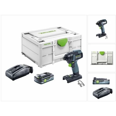 Festool TID 18-Basic Visseuse à Percussion Sans Fil 180Nm, 1/4" 18V + 1x Batterie 4,0Ah + Chargeur (576481) 3 Festool TID 18-Basic Visseuse à Percussion Sans Fil 180Nm, 1/4" 18V + 1x Batterie 4,0Ah + Chargeur (576481)