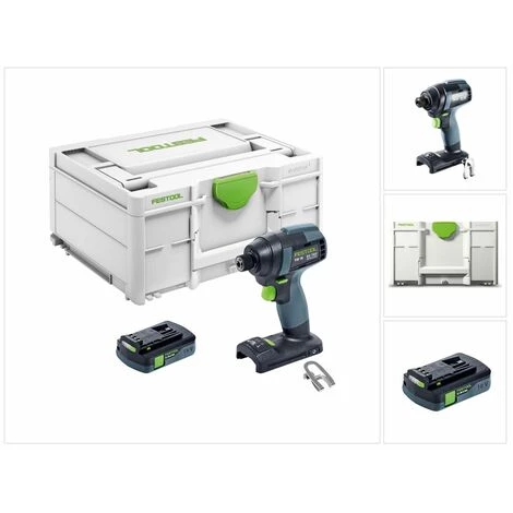 Festool TID 18-Basic Visseuse à Percussion Sans Fil 180Nm, 1/4" 18V + 1x Batterie 3,1Ah + Coffret Systainer - Sans Chargeur (576481) 3 Festool TID 18-Basic Visseuse à Percussion Sans Fil 180Nm, 1/4" 18V + 1x Batterie 3,1Ah + Coffret Systainer - Sans Chargeur (576481)