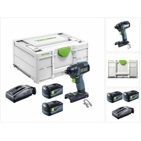 Festool TID 18-Basic Visseuse à Percussion Sans Fil 180Nm 1/4" 18V + 2x Batteries 5,2Ah + Chargeur + Coffret Systainer (576481) 3 Festool TID 18-Basic Visseuse à Percussion Sans Fil 180Nm 1/4" 18V + 2x Batteries 5,2Ah + Chargeur + Coffret Systainer (576481)