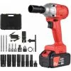ASUPERMALL Clé à Chocs Sans Fil 21V Sans Balais Avec Mandrin 1/2in 320N.m Couple 1980W Kit De Clé à Main Tournevis électrique à Vitesse Variable Avec Batterie Lithium 3.0Ah Chargeur Rapide, 1 Batterie Avec Accessoires - 1 Batterie Avec Accessoires