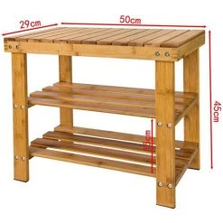 NOVA Rack De Chaussures D'entrée En Bambou Avec 2 étagères De 2 étagères Différentes Couleurs Couleur : Bambou