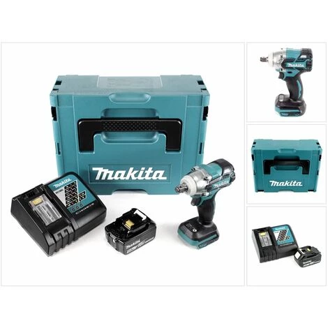 Makita DTW 285 RT1J 18 V Li-Ion Boulonneuse à Chocs Sans Fil Avec Boîtier Makpac + 1x Batterie BL 1850 5,0 Ah + Chargeur Rapide DC 18 RC 3 Makita DTW 285 RT1J 18 V Li-Ion Boulonneuse à Chocs Sans Fil Avec Boîtier Makpac + 1x Batterie BL 1850 5,0 Ah + Chargeur Rapide DC 18 RC
