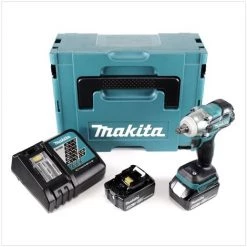 Makita DTW 285 RTJ 18 V Li-Ion Boulonneuse à Chocs Sans Fil Avec Boîtier Makpac + 2x Batteries BL 1850 5,0 Ah + Chargeur Rapide DC 18 RC -Clé Soldes Magasin 9481038 2