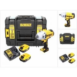 DeWalt DCF 899 P2 18 V Boulonneuse à Chocs Sans Fil Brushless Avec Boîtier TSTAK + 2 X DCB 184 5,0 Ah Batteries + Chargeur