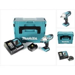 Makita DTW 190 RT1J 18V Li-Ion Boulonneuse à Chocs Sans Fil Avec Boîtier Makpac + 1x Batterie BL 1850 5,0 Ah + Chargeur Rapide DC 18 RC -Clé Soldes Magasin 9481297 4
