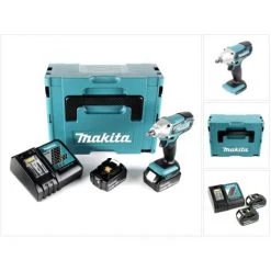 Makita DTW 190 RTJ 18V Li-Ion Boulonneuse à Chocs Sans Fil Avec Boîtier Makpac + 2x Batteries BL 1850 5,0 Ah + Chargeur Rapide DC 18 RC -Clé Soldes Magasin 9484439 4